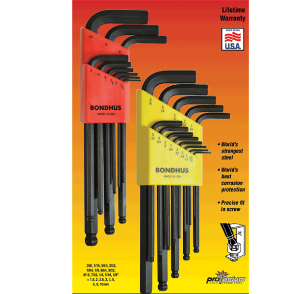 美國Bondhus波頭六角端L型扳手HLX10G